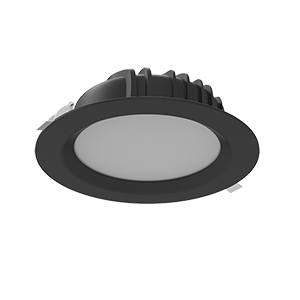 Светодиодный светильник Вартон Downlight круглый встраиваемый 230*81 ММ 40W IP54/20 RAL9005 черный матовый