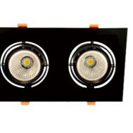 Диодный карданный светильник сдвоенный потолочный встраиваемый DLS 2x42W 1206 84вт Halla Lighting