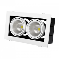 Диодный светильник карданный в серебристом корпусе VIVO LUCE GRAZIOSO 2 LED 2х30 W 3000K CITIZEN silver clean арт.43064
