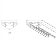 Шинопровод однофазный для натяжного потолка POWER.TRACK.NPx1 FALDI PT1-300 (3м) (-1 серебр, -2 черн, -3 белый)