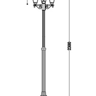 Светильник фонарь уличный наземный торшерный под лампу Е27 IP44 MAYTONI Abbey Road O003FL-03B (4251110088617)