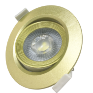 LED светильник даунлайт встраиваемый для торговых локаций Jazzway PSP-R 9044 7w 4000K 38° GOLD IP40