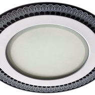 Светодиодный светильник точечный круглый декоративный встраиваемый IP20 ЭРА DK LED 9-12 стекло с рисунком 12W 4000K (арт.Б0028263)