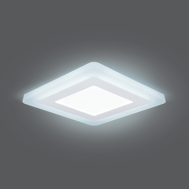 Встраиваемый LED светильник Gauss Backlight BL122 / BL123 с подсветкой квадратный IP20 9W (6+3W) 540 lm 145х145х31мм