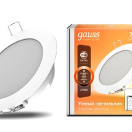 Светильник круглый LED диммируемый GAUSS потолочный встраиваемый Gauss Smart Home 7W 600lm 2700К 220-240V IP20 105*35мм