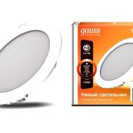Светильник круглый LED диммируемый GAUSS потолочный встраиваемый Gauss Smart Home 16W 1500lm 2700К 220-240V IP20 165*35мм