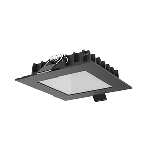 Диодный светильник Вартон DL-03 квадратный встраиваемый 110*110*25 12W IP54/IP44 RAL9005 черный матовый
