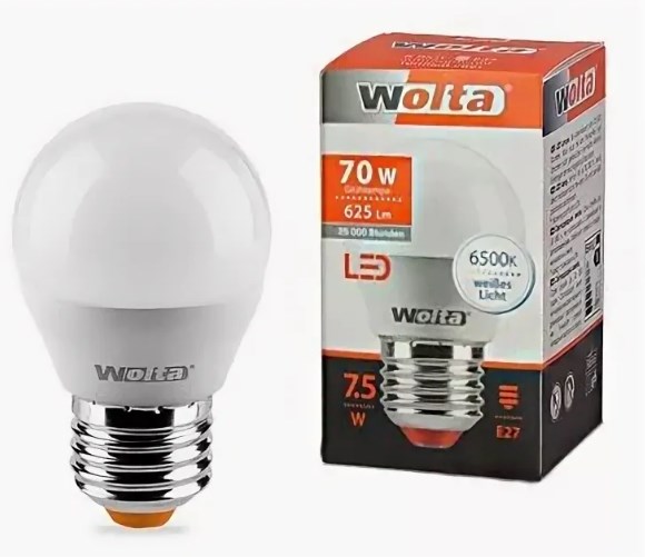 Лампа светодиодная LX WOLTA 25W45GL7.5E14 7.5вт 6500К