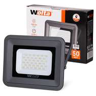 Светодиодный прожектор 50вт Wolta WFL-50W/06, 5500K, 50 W SMD, IP 65,цвет серый, слим
