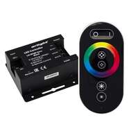 RGB-контроллер с сенсорным кольцом и кнопками LN-RF6B-Sens Black 12-24V, 3x8A Arlight IP20 Металл 1 год арт.023375