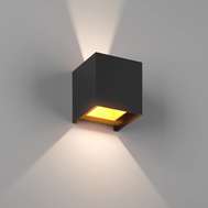 Бытовой настенный квадратный светильник BIG-KUB, Черный, 12Вт, 3000K, IP65, LW-A803L-BL-WW