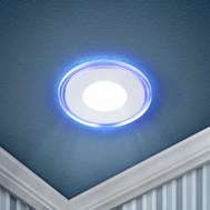 Светильник светодиодный круглый c синей подсветкой ЭРА LED 9W 220V 4000K (арт. Б0017493)