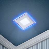 Светильник бытовой потолочный светодиодный с подсветкой встраиваемый LED 4-6 BL c синей подсветкой 6W 220V 4000K