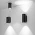 Декоративный фасадный черный светильник настенный двусторонний IP54 Arlight LGD-FORMA-WALL-TWIN-R90-2x12W Warm3000 ref.037253